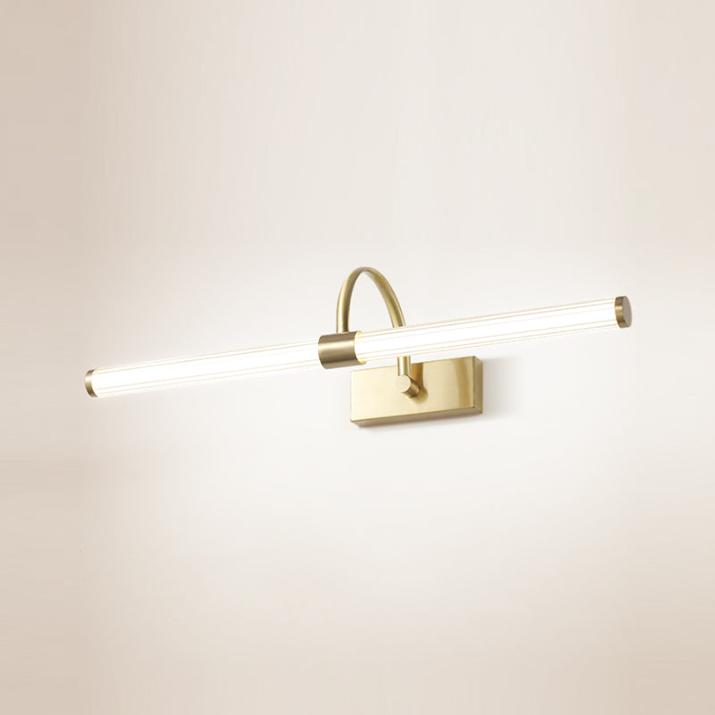 Linear Shade Metal Wall Sconce Modern Style 1 Light Mirror Wall Mount Lighting