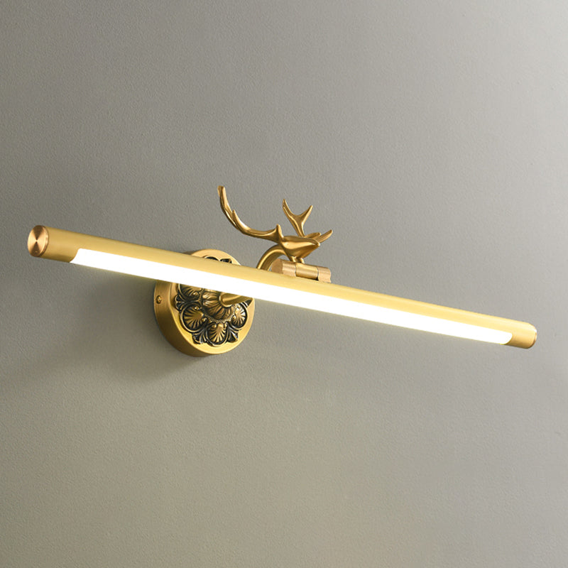 Metal Linear Wall Sconce Modern Style 1 Light Mirror Wall Lighting Fixture