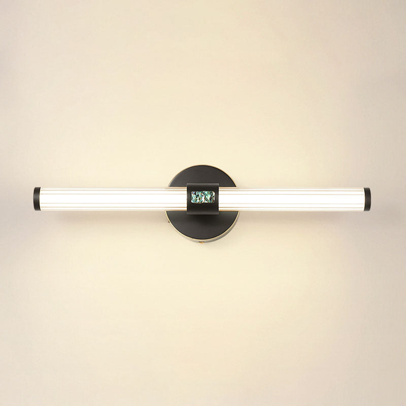 Linear Shade Metal Wall Sconce Modern Style 1-Light Mirror Wall Light Fixture