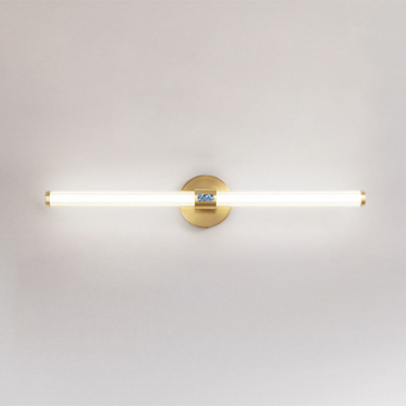 Linear Shade Metal Wall Sconce Modern Style 1-Light Mirror Wall Light Fixture