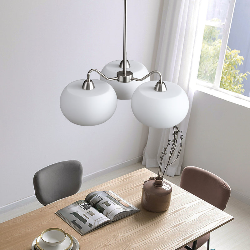 Modern Pendant Light White Glass Sputnik Ceiling Light for Living Room