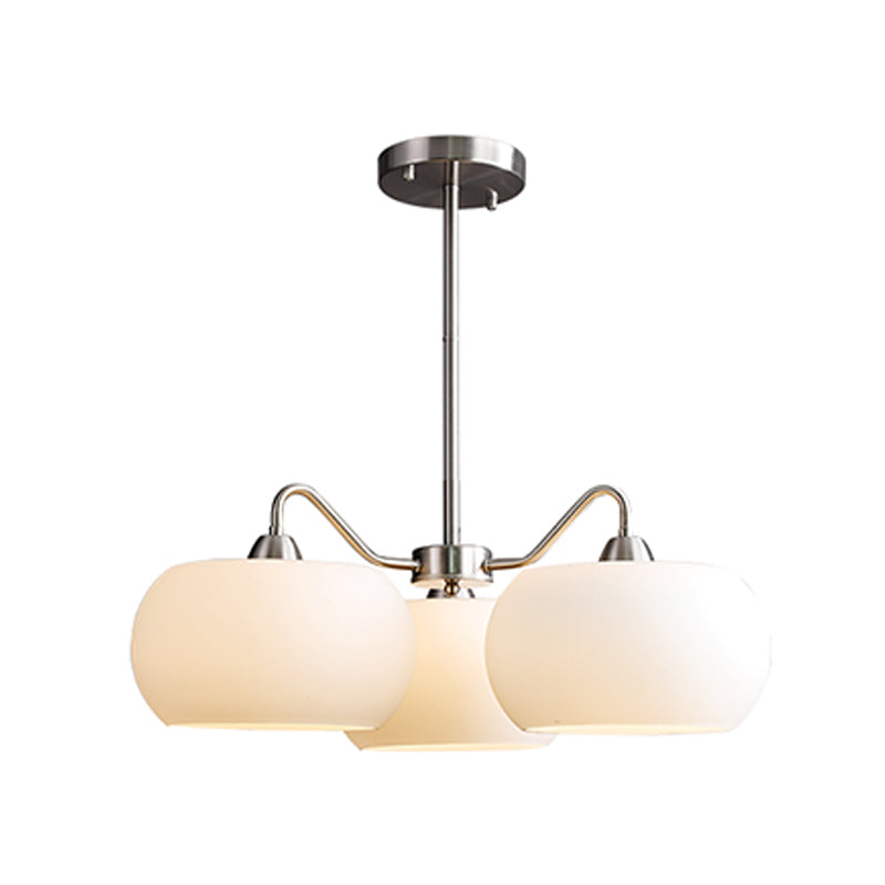 Modern Pendant Light White Glass Sputnik Ceiling Light for Living Room