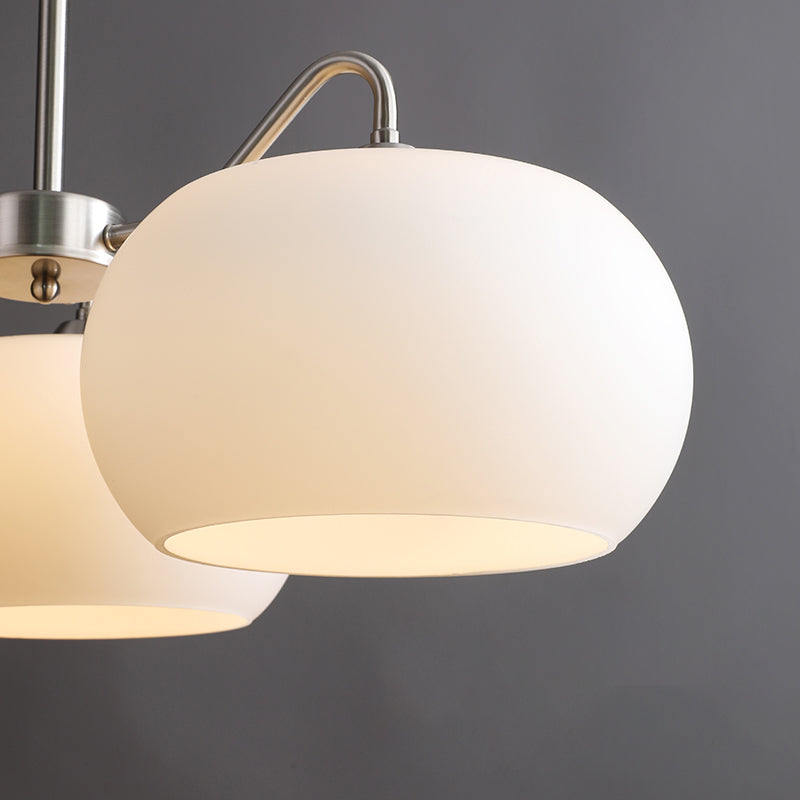 Modern Pendant Light White Glass Sputnik Ceiling Light for Living Room