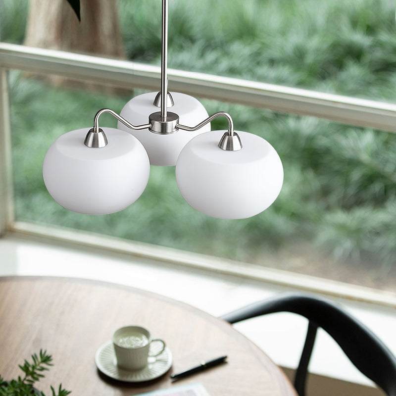 Modern Pendant Light White Glass Sputnik Ceiling Light for Living Room