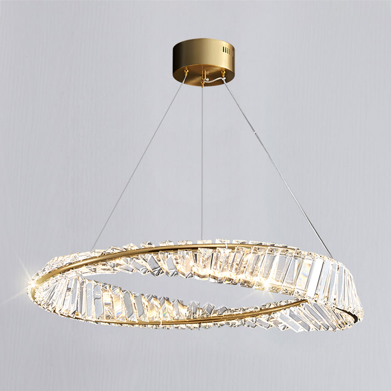 Cosco de techo contemporáneo colgante de iluminación de oro de cristal para sala de estar