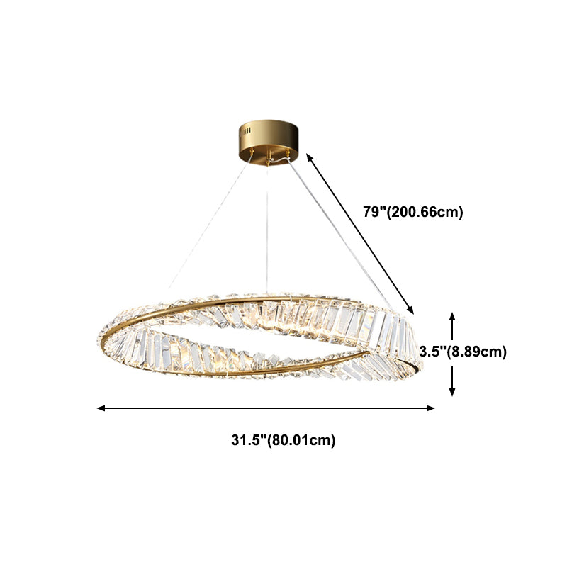 Cosco de techo contemporáneo colgante de iluminación de oro de cristal para sala de estar