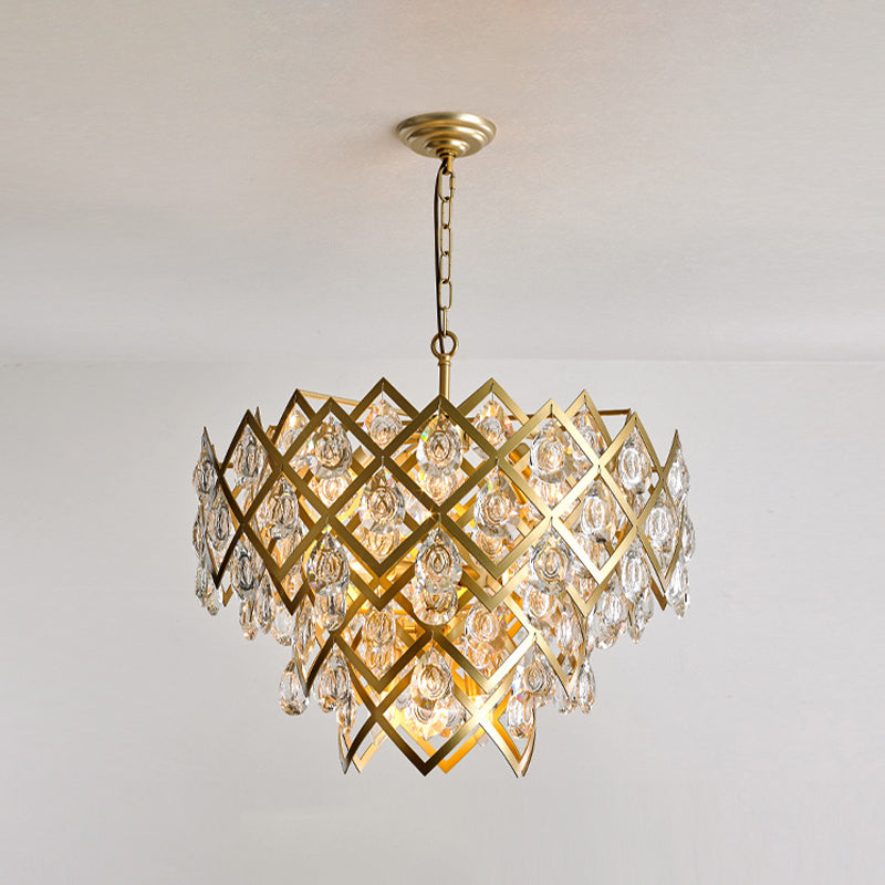 Accesorio de lámpara de lámpara de metal posmoderno lámpara de araña de oro para sala de estar