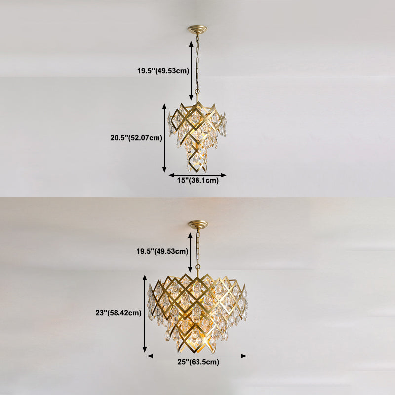 Accesorio de lámpara de lámpara de metal posmoderno lámpara de araña de oro para sala de estar