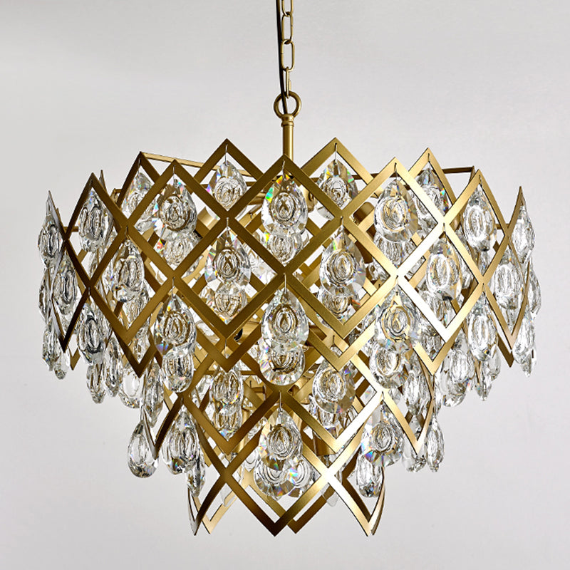 Accesorio de lámpara de lámpara de metal posmoderno lámpara de araña de oro para sala de estar