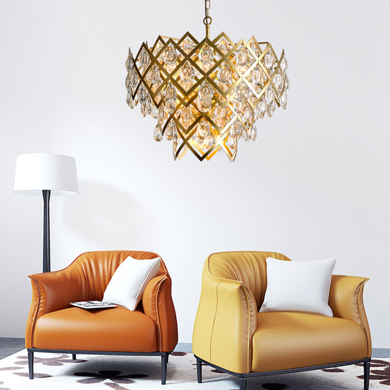 Accesorio de lámpara de lámpara de metal posmoderno lámpara de araña de oro para sala de estar