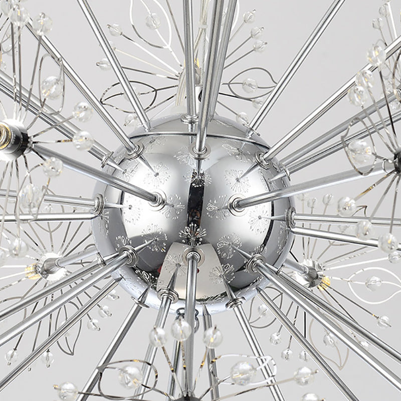 Modern Style Chandelier Light Crystal Sphere Multi Head Pendant Light for Living Room