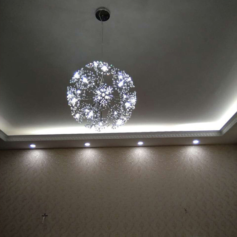 Modern Style Chandelier Light Crystal Sphere Multi Head Pendant Light for Living Room