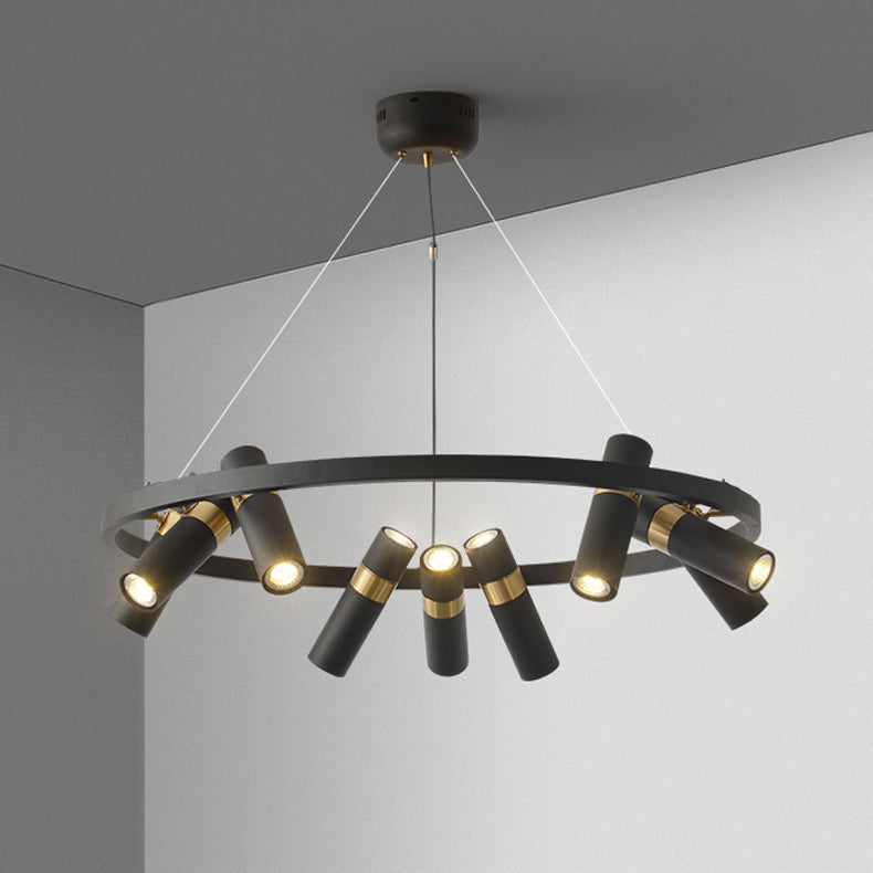 Multi Light Chandelier Metal Postmodern Black Pendant Lighting Fixtures for Bedroom