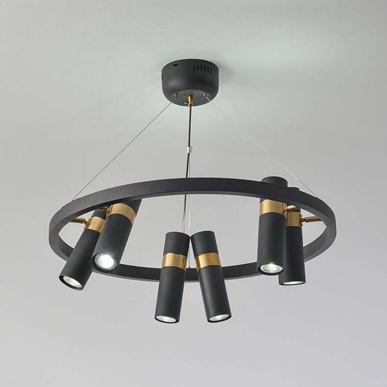 Multi Light Chandelier Metal Postmodern Black Pendant Lighting Fixtures for Bedroom