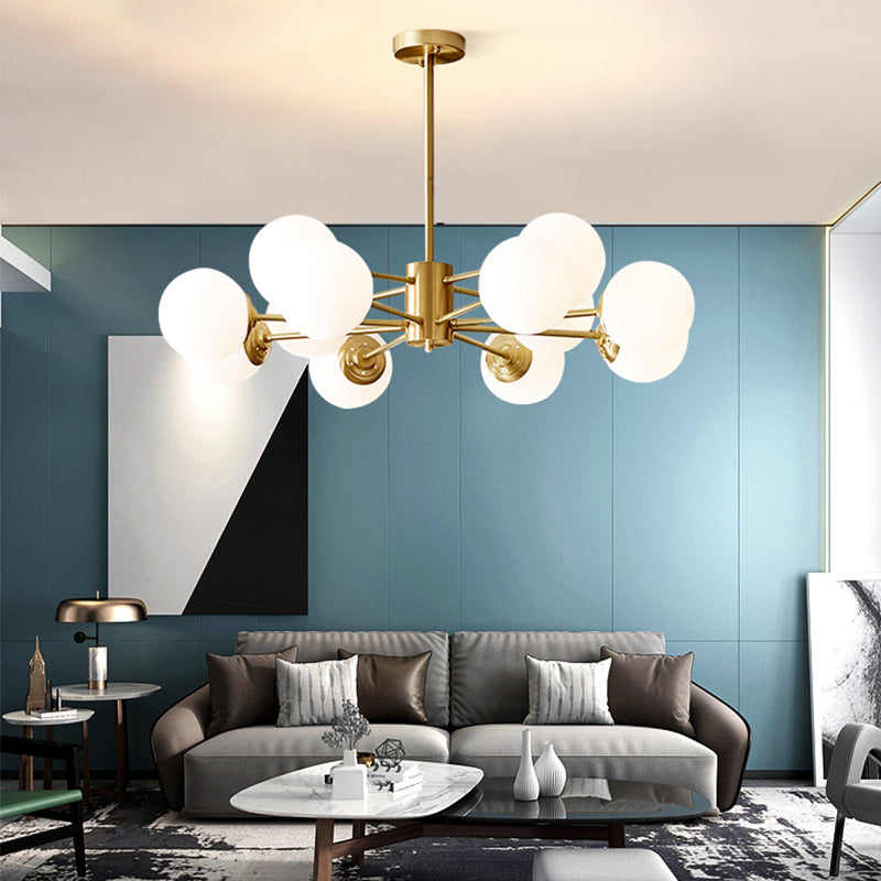 Nordic Glass Chandelier Light Fixtures Restaurant Multi Head Hanging Chandelier