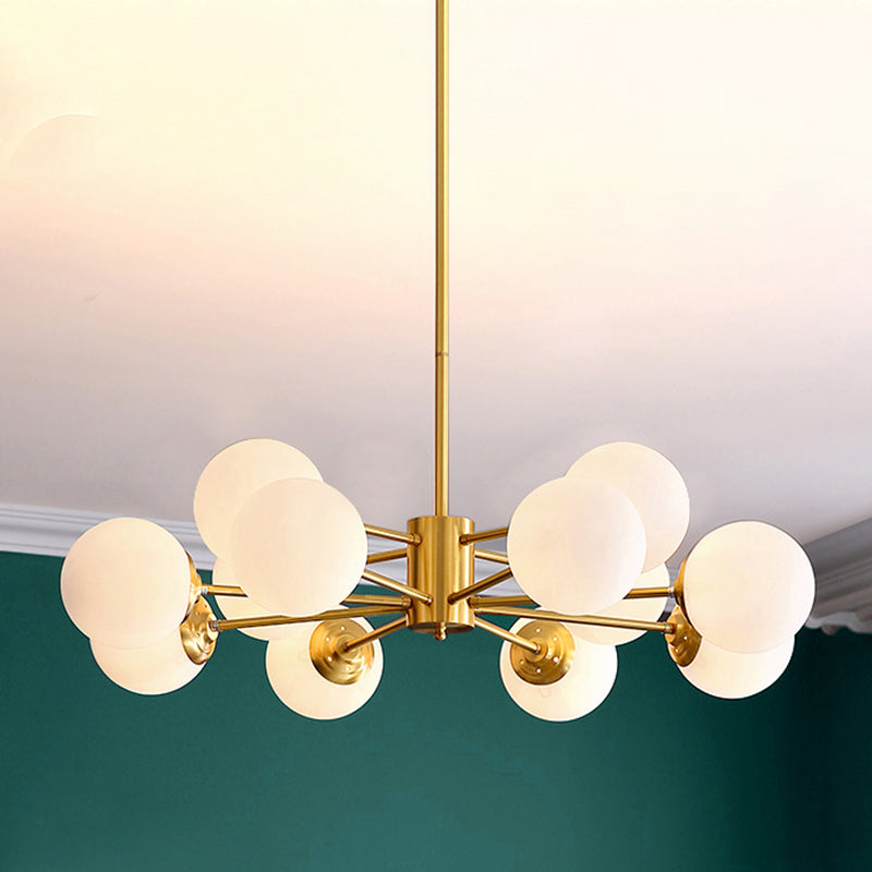 Nordic Glass Chandelier Light Fixtures Restaurant Multi Head Hanging Chandelier