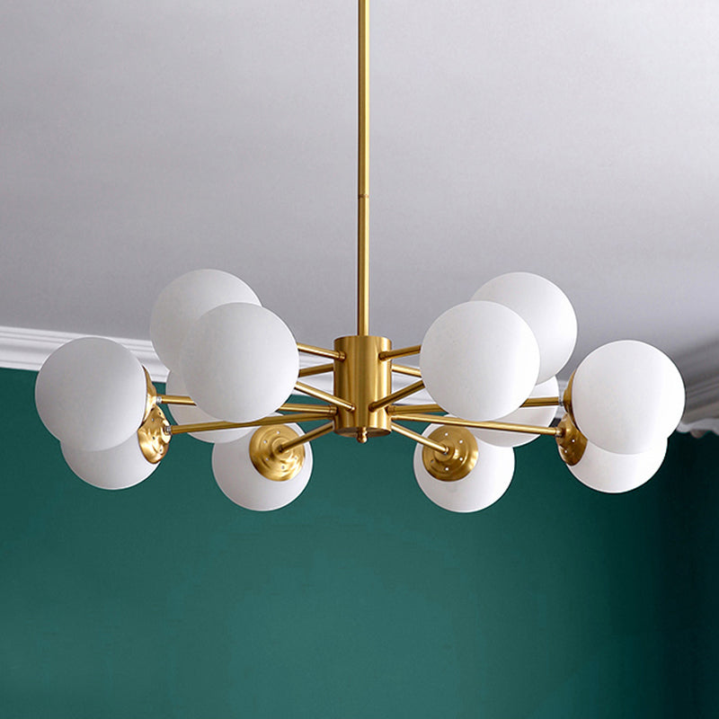 Nordic Glass Chandelier Light Fixtures Restaurant Multi Head Hanging Chandelier