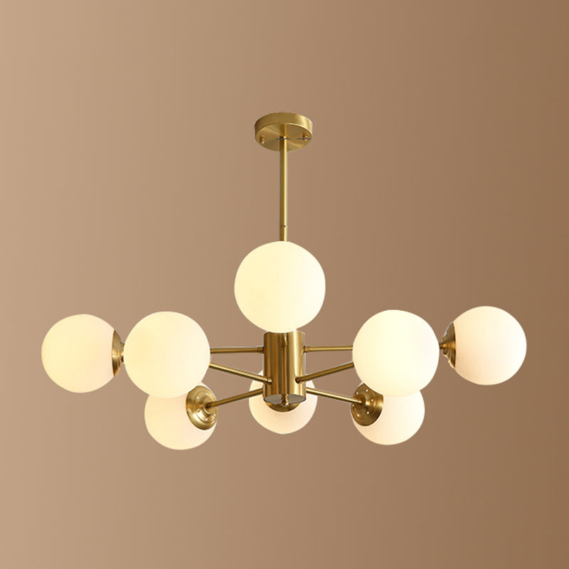 Nordic Glass Chandelier Light Fixtures Restaurant Multi Head Hanging Chandelier