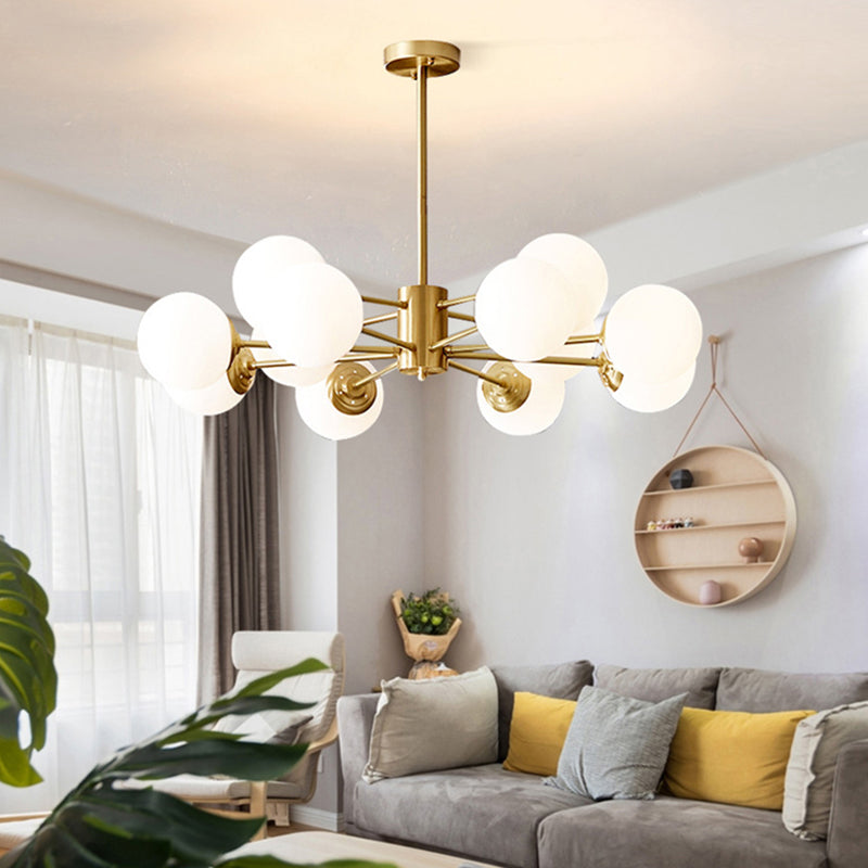 Nordic Glass Chandelier Light Fixtures Restaurant Multi Head Hanging Chandelier