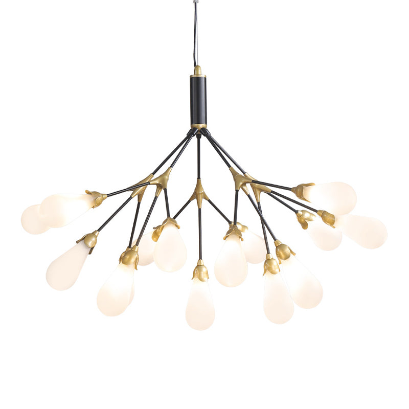 Wit glazen kroonluchter verlichtingsarmatuur moderne kroonluchter hanglamp voor woonkamer