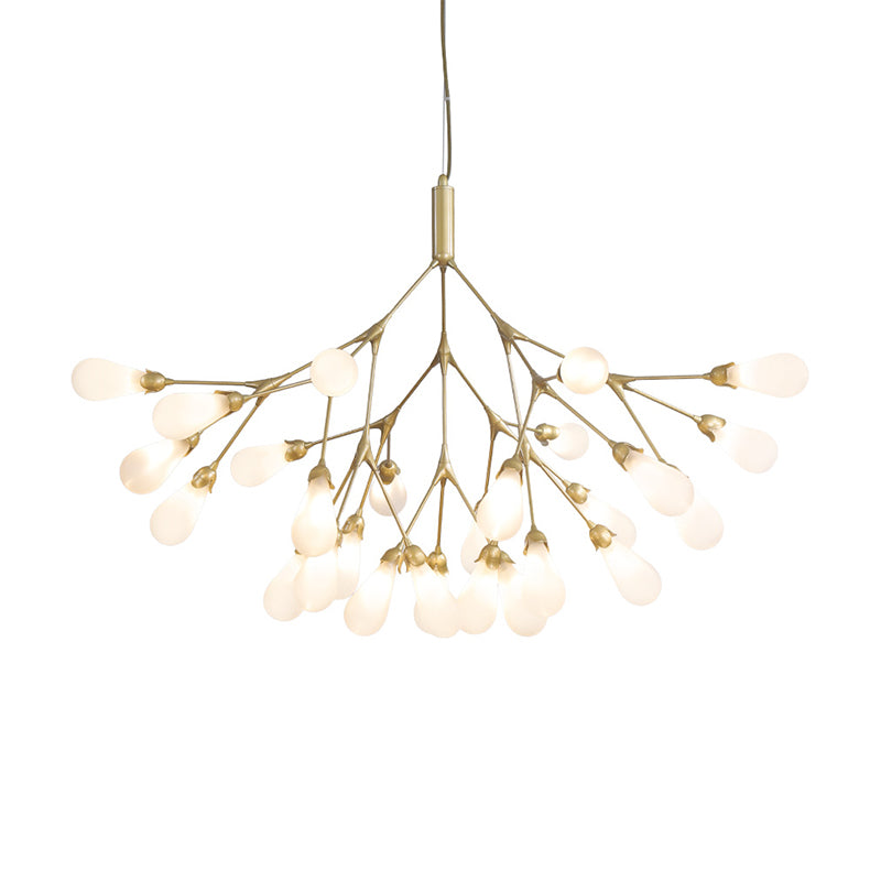 Wit glazen kroonluchter verlichtingsarmatuur moderne kroonluchter hanglamp voor woonkamer