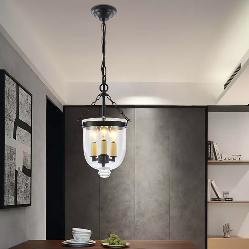 Glass Chandelier Lighting Fixture Modern 3 Head Chandelier Pendant Light