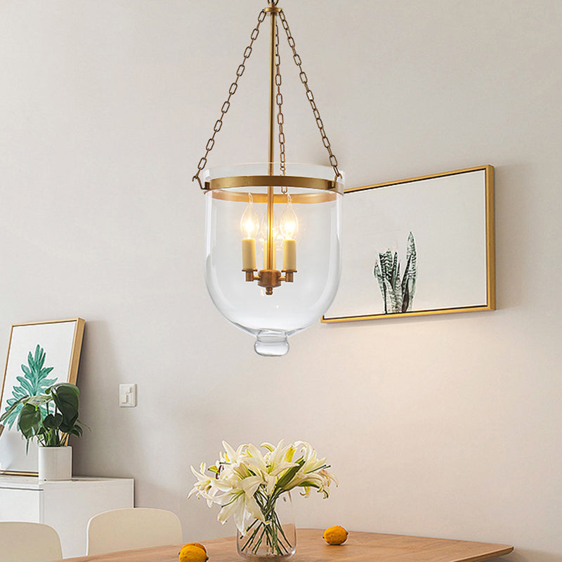 Glass Chandelier Lighting Fixture Modern 3 Head Chandelier Pendant Light