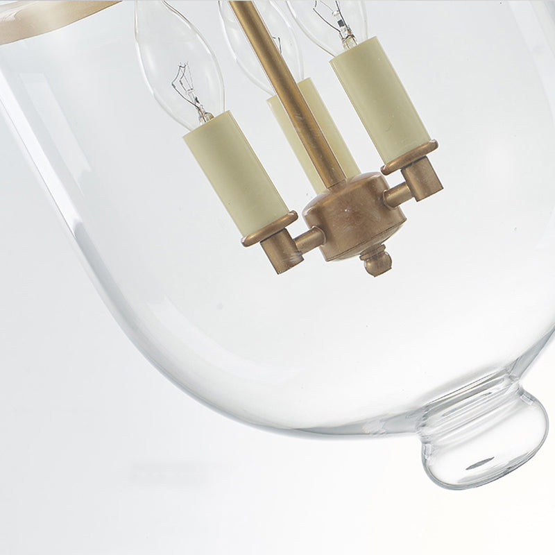 Glass Chandelier Lighting Fixture Modern 3 Head Chandelier Pendant Light