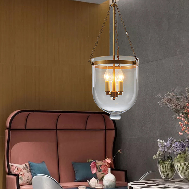 Glass Chandelier Lighting Fixture Modern 3 Head Chandelier Pendant Light