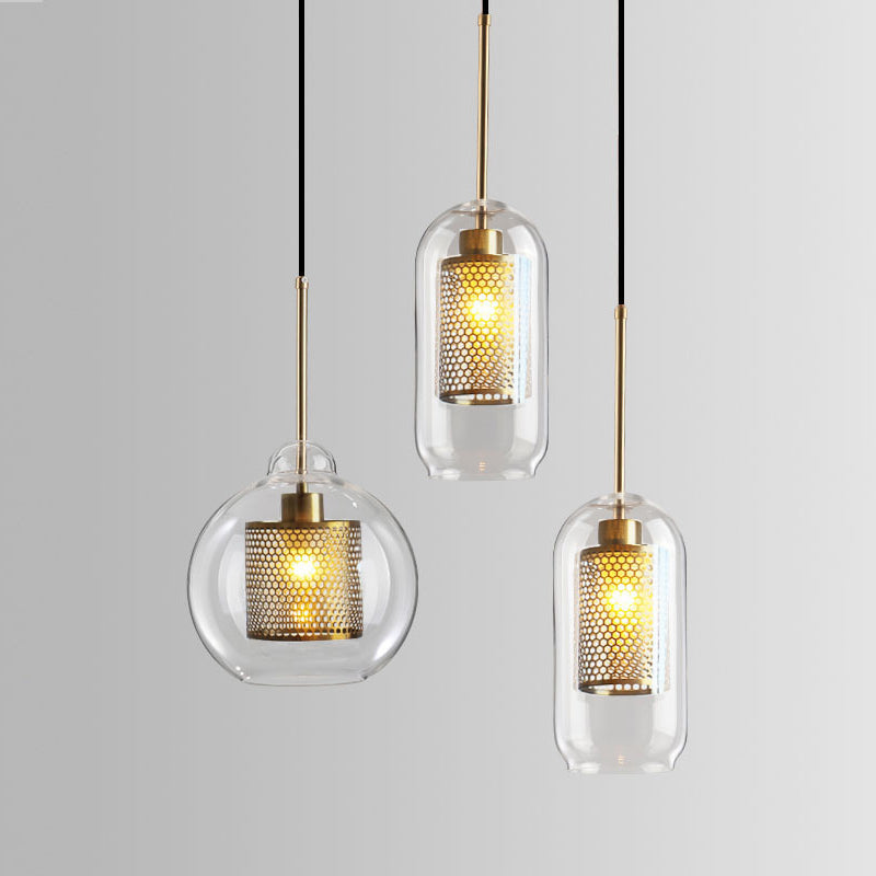 Contemporary Hanging Light Glass Shade Pendant Lighting Fixture for Sitting Room