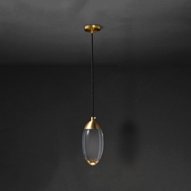 Luz colgante contemporánea Fixtura de iluminación de colgante de cristal simple para sala de estar