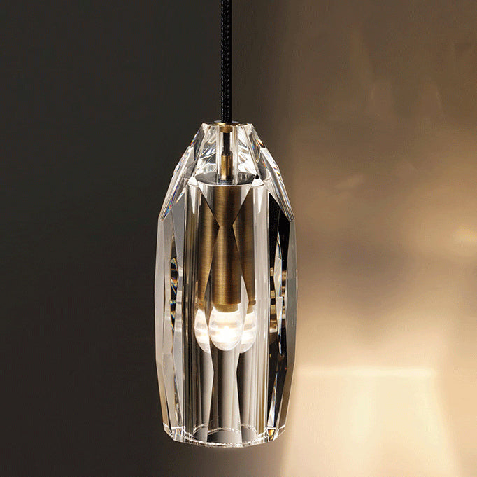 Luz colgante contemporánea Fixtura de iluminación de colgante de cristal simple para sala de estar