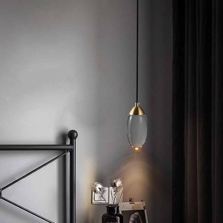 Luz colgante contemporánea Fixtura de iluminación de colgante de cristal simple para sala de estar