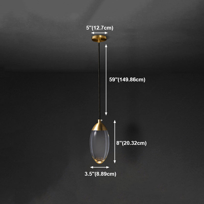 Luz colgante contemporánea Fixtura de iluminación de colgante de cristal simple para sala de estar