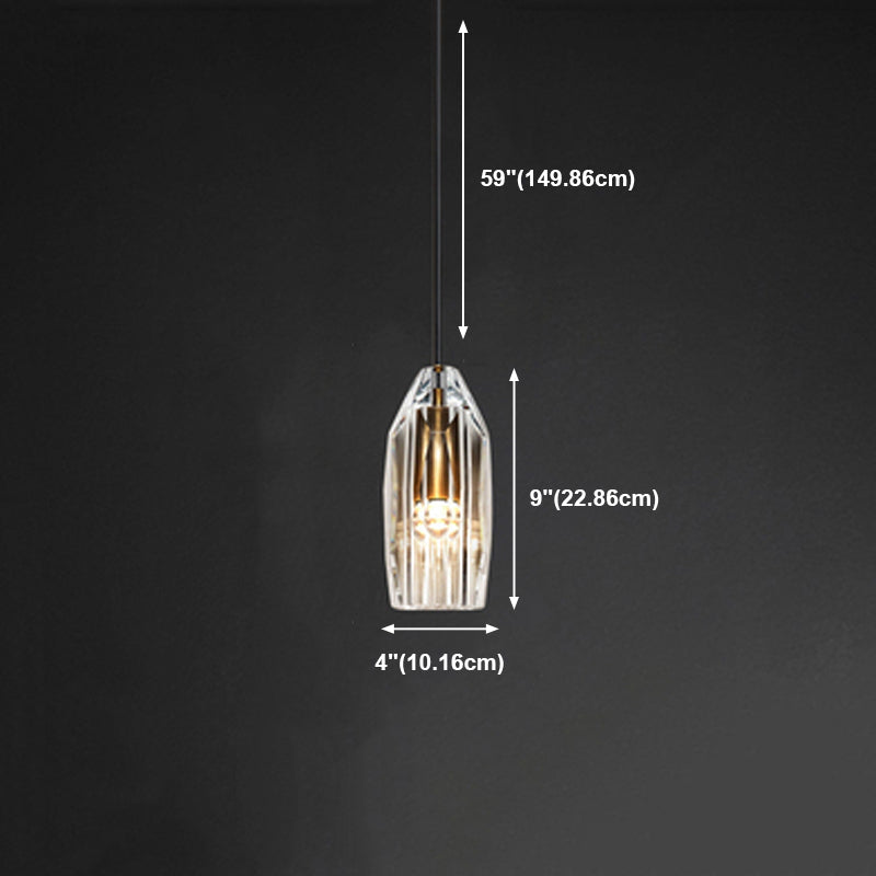 Luz colgante contemporánea Fixtura de iluminación de colgante de cristal simple para sala de estar