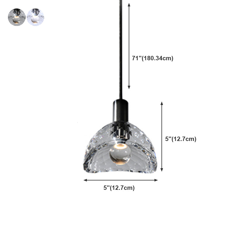 Luz colgante contemporánea Fixtura de iluminación de colgante de cristal simple para sala de estar