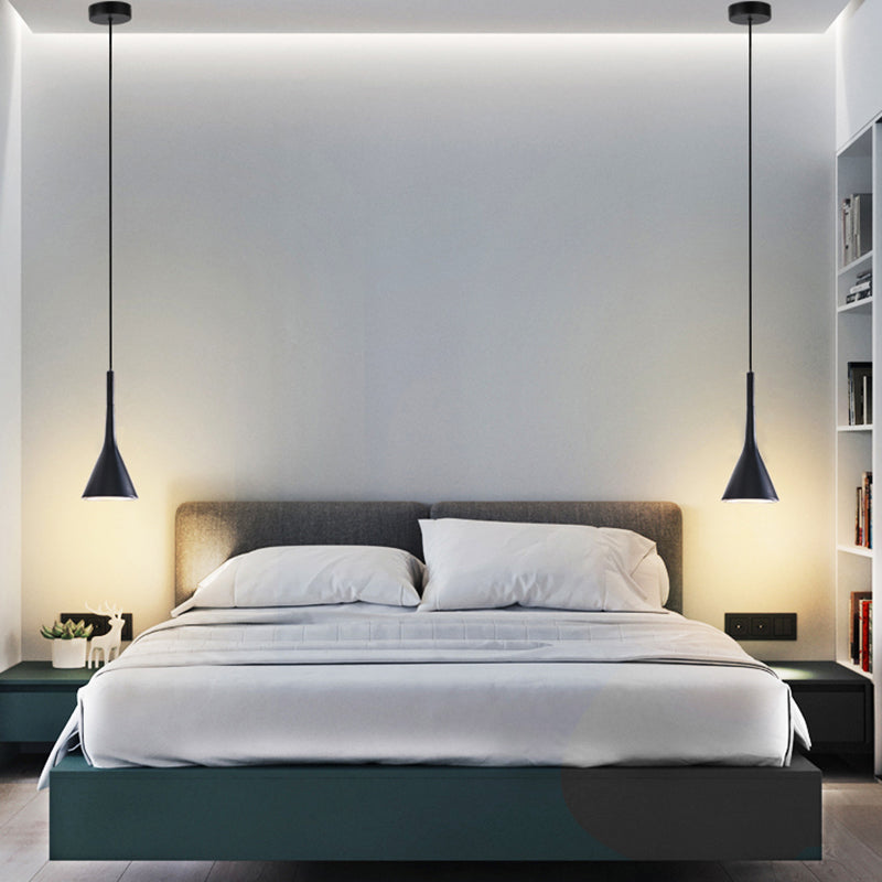 Cone Shape Glass Hanging Light Modern Style 1 Light Hanging Light Fixture