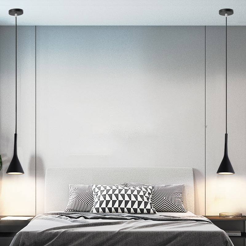 Cone Shape Glass Hanging Light Modern Style 1 Light Hanging Light Fixture