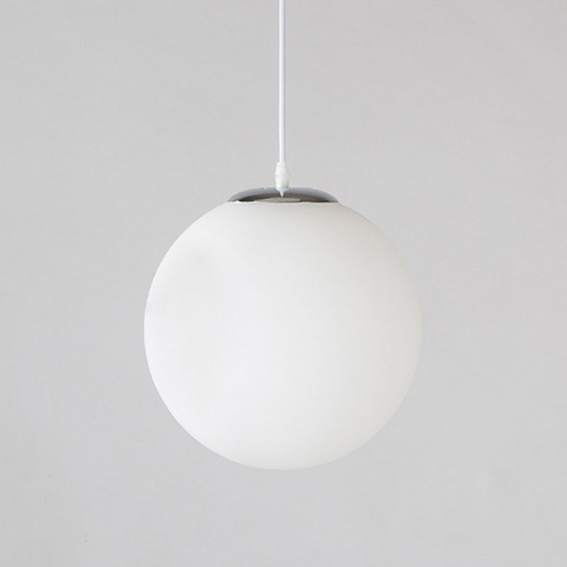 Ball Hanging Lights Industrial Style Glass 1 Light Pendant Light Kit in White