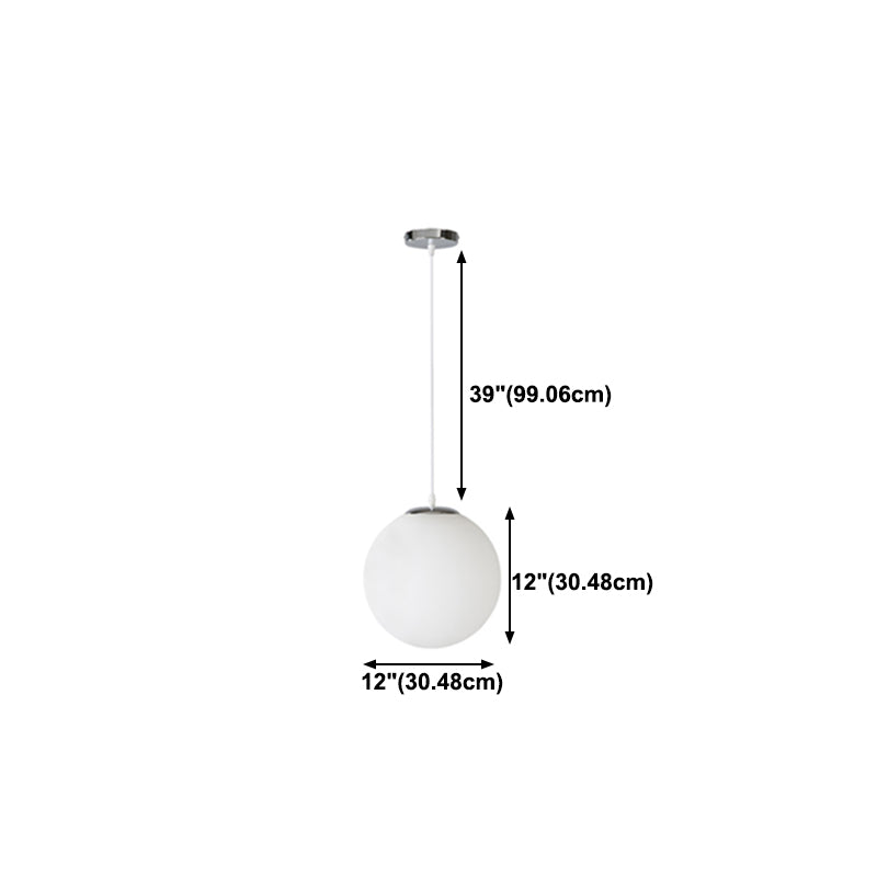 Ball Hanging Lights Industrial Style Glass 1 Light Pendant Light Kit in White