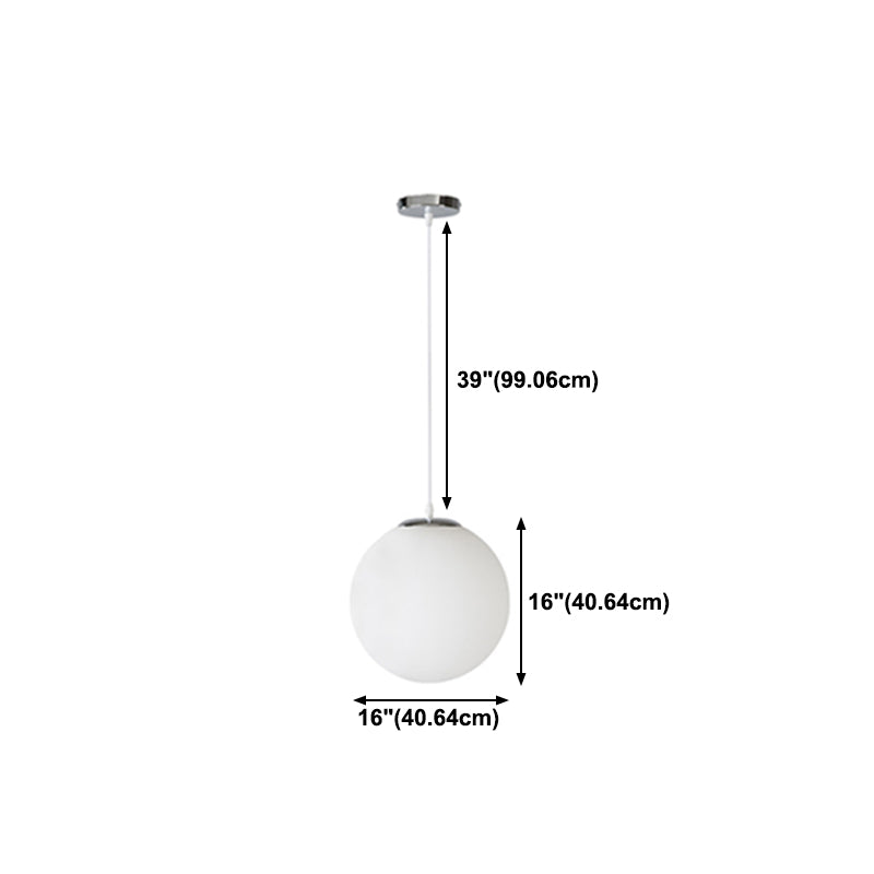 Ball Hanging Lights Industrial Style Glass 1 Light Pendant Light Kit in White