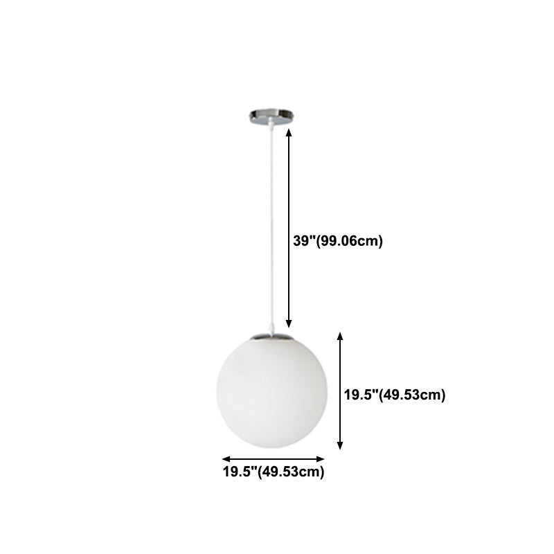 Ball Hanging Lights Industrial Style Glass 1 Light Pendant Light Kit in White