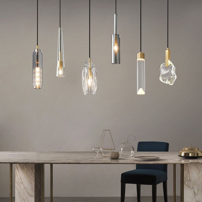 Geometric Suspension Pendant Modern Style Crystal 1 Light Down Lighting