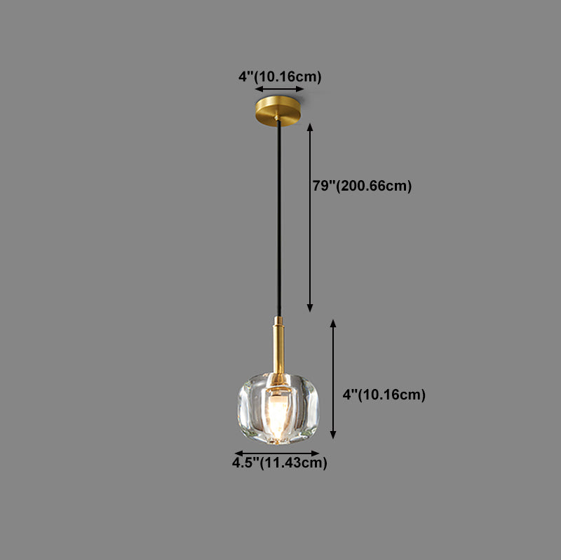 Geometric Suspension Pendant Modern Style Crystal 1 Light Down Lighting