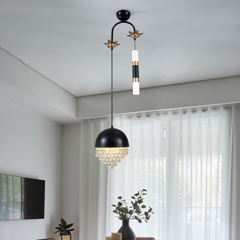 Multi Lights Geometric Suspension Pendant Modern Style Crystal Down Lighting