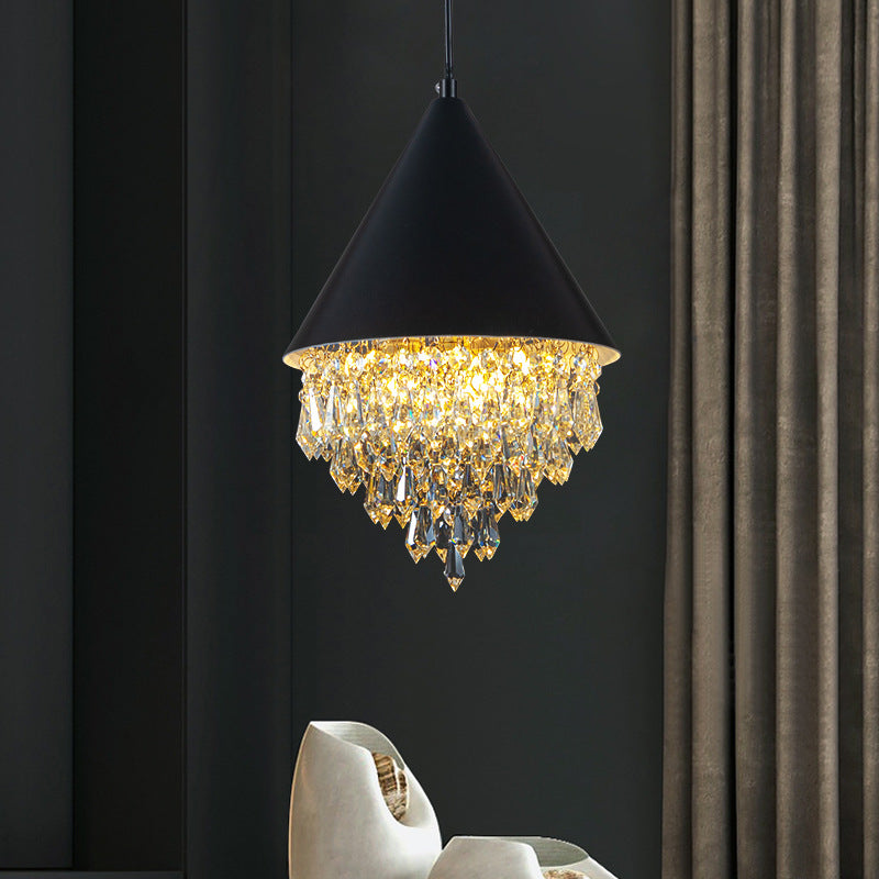 Multi Lights Geometric Suspension Pendant Modern Style Crystal Down Lighting