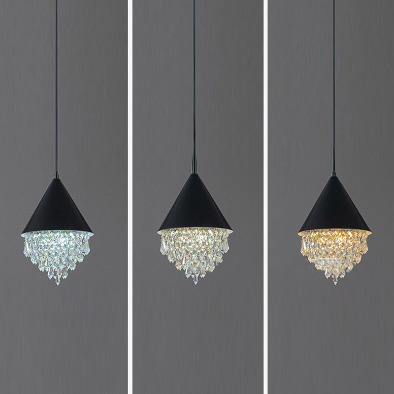 Multi Lights Geometric Suspension Pendant Modern Style Crystal Down Lighting