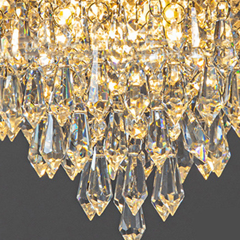 Multi Lights Geometric Suspension Pendant Modern Style Crystal Down Lighting