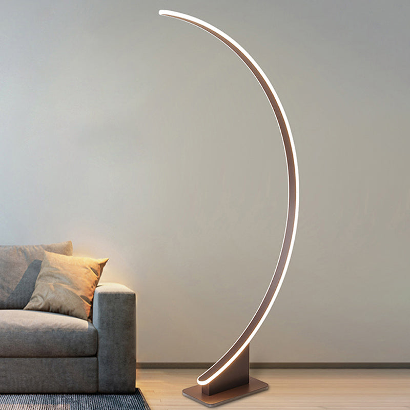 Luce da pavimento a forma lineare in metallo 1 Moderno luce montata sul pavimento leggero