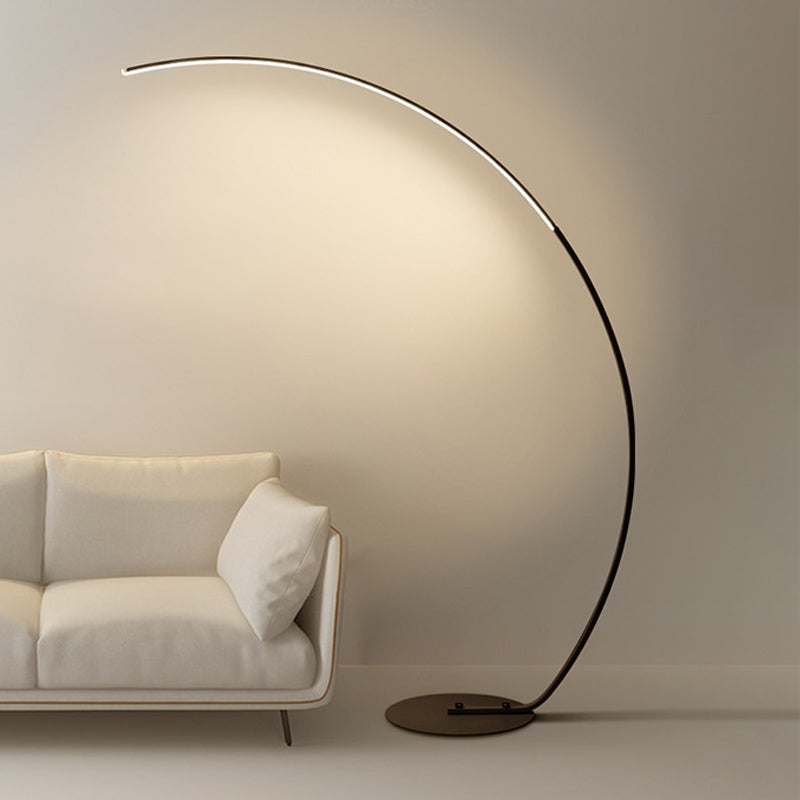 Luce da pavimento a forma lineare in metallo 1 Moderno luce montata sul pavimento leggero